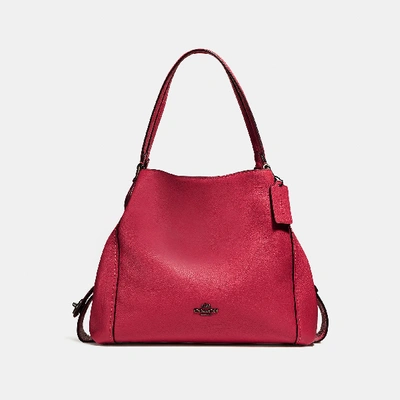 Shop Coach Edie Shoulder Bag 31 - Women's In Washed Red/dark Gunmetal