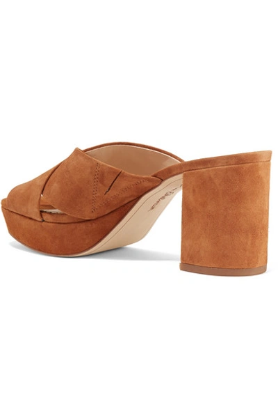 Shop Sam Edelman Jayne Suede Platform Mules In Tan