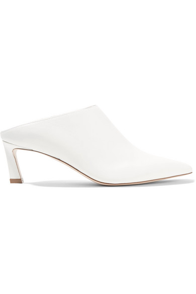 stuart weitzman mira mule white