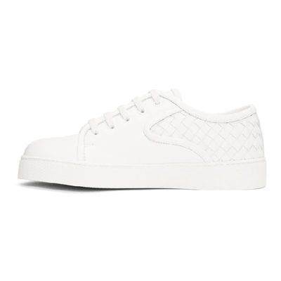 Shop Bottega Veneta White Intrecciato Sneakers In 9000 White