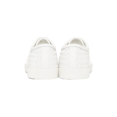 Shop Bottega Veneta White Intrecciato Sneakers In 9000 White