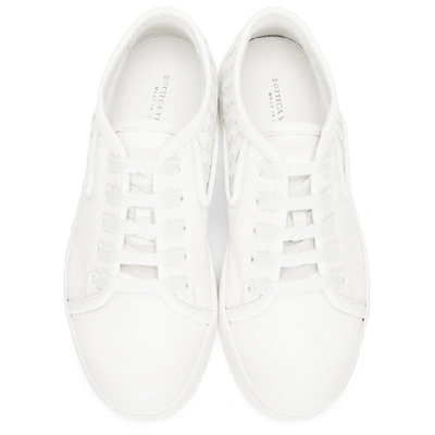 Shop Bottega Veneta White Intrecciato Sneakers In 9000 White