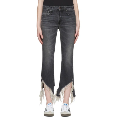 Shop R13 Grey Kick Fit Jeans In Harper Grey