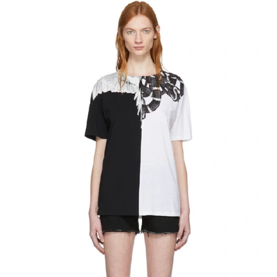 Shop Marcelo Burlon County Of Milan White And Black Snake Wing T-shirt In 0188 White