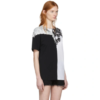 Shop Marcelo Burlon County Of Milan White And Black Snake Wing T-shirt In 0188 White