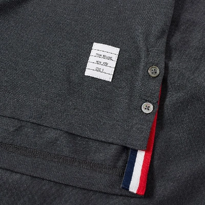 Shop Thom Browne Mercerised Pique Pocket Polo In Grey