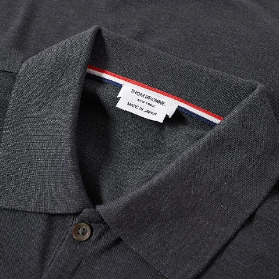 Shop Thom Browne Mercerised Pique Pocket Polo In Grey