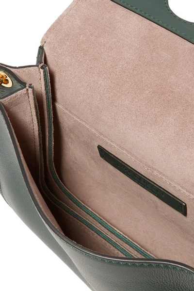 Shop Jw Anderson Pierce Mini Leather Shoulder Bag In Dark Green