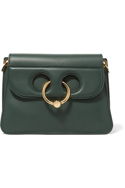 Shop Jw Anderson Pierce Mini Leather Shoulder Bag In Dark Green