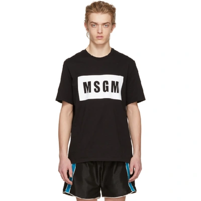 Shop Msgm Black Box Logo T-shirt
