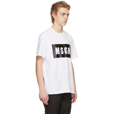 Shop Msgm White Box Logo T-shirt In 01.white