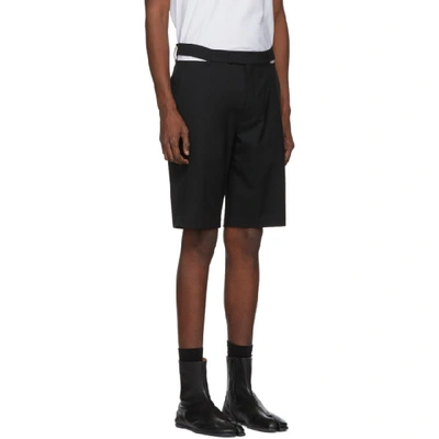 Shop Helmut Lang Black Waist Slit Shorts In 001.black