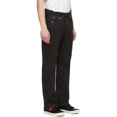 Shop Alexander Mcqueen Black Deconstructed Selvedge Jeans In 1001 Black