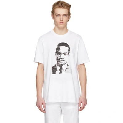 Shop Oamc White Malcolm X T-shirt In 0200.wht