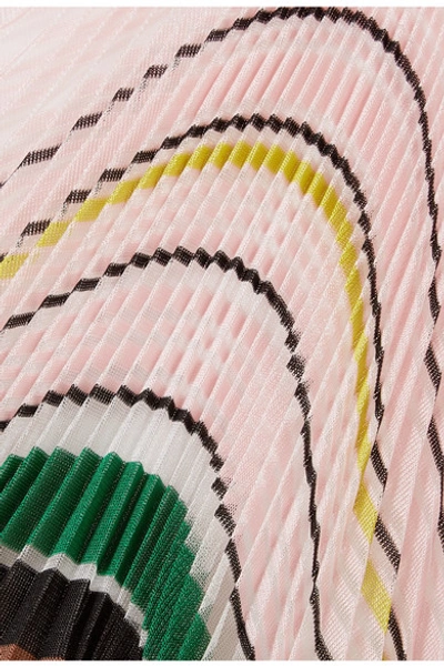 Shop Missoni Plissé Stretch-knit Midi Dress In Pink