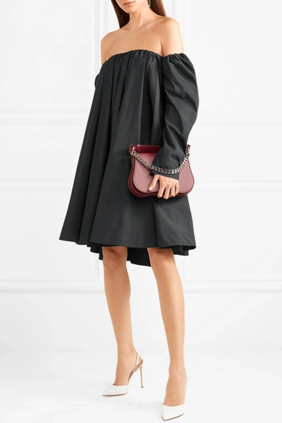Shop Calvin Klein 205w39nyc Off-the-shoulder Ruffled Shell Dress In Black