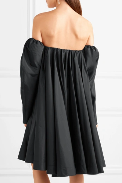 Shop Calvin Klein 205w39nyc Off-the-shoulder Ruffled Shell Dress In Black