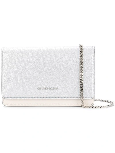 Shop Givenchy Pandora Chain Wallet In Metallic