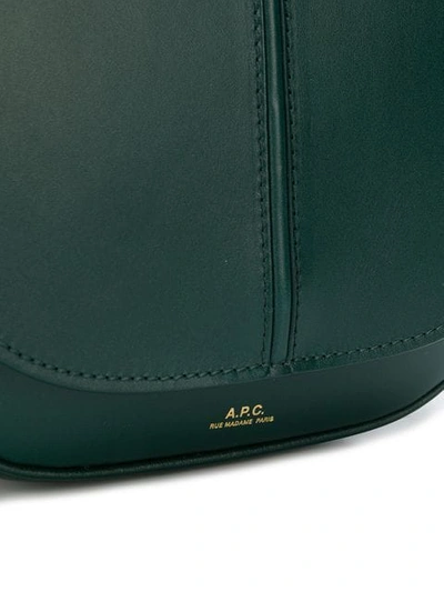 Shop Apc Logo Stamp Shoulder Bag In Green