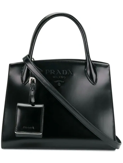 Shop Prada Monochrome Paradigme Tote Bag