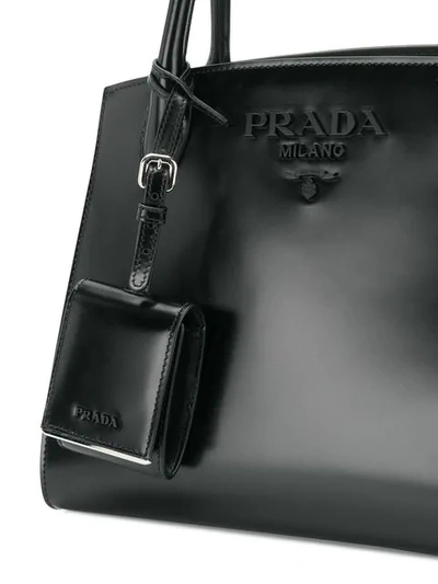 Shop Prada Monochrome Paradigme Tote Bag