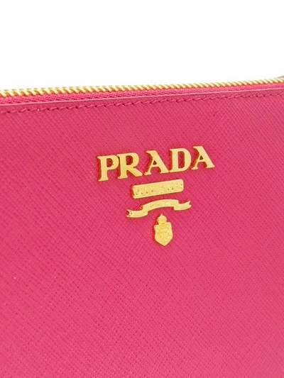 Shop Prada Logo Shoulder Bag In Pink