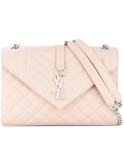 Shop Saint Laurent Medium Envelope Shoulder Bag In Pink