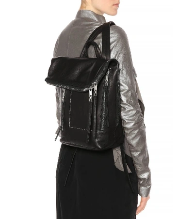 Shop Rick Owens Mini Duffle Leather Backpack