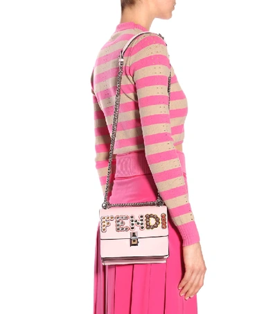 Shop Fendi Kan I Small Leather Shoulder Bag In Pink
