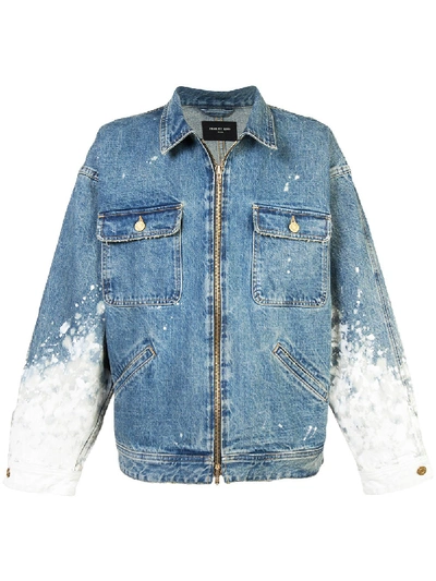 Shop Fear Of God Painted Sleeves Denim Jacket