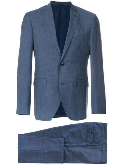 Shop Etro Two Piece Check Suit In Blue