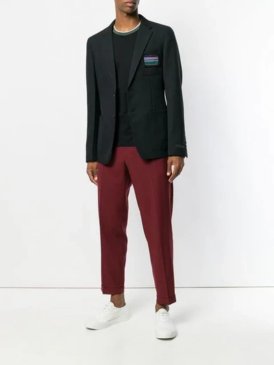 Shop Prada Tapered Tailored Trousers In Red