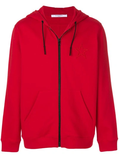 Shop Givenchy Star Zip In Red