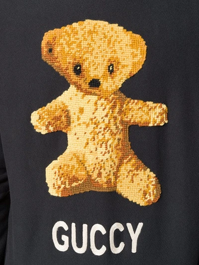 Shop Gucci Teddy Bear Sweatshirt - Black