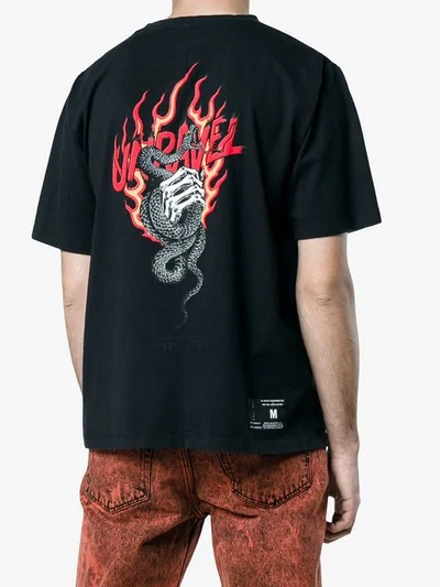 Shop Ben Taverniti Unravel Project Snake Skate Print T Shirt In Black