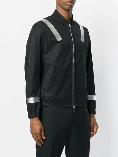 Neil Barrett Black Reflective Shell Bomber Jacket In Black