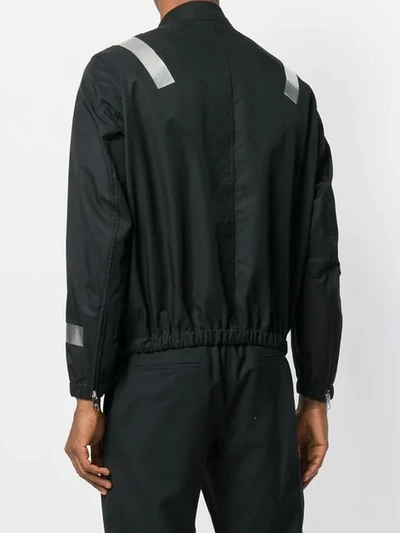Neil Barrett Black Reflective Shell Bomber Jacket In Black
