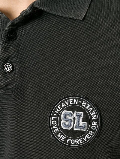 Shop Saint Laurent Logo Polo Top - Black