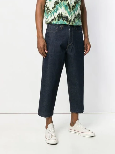 Shop Levi's Wide Cropped Jeans In Blue