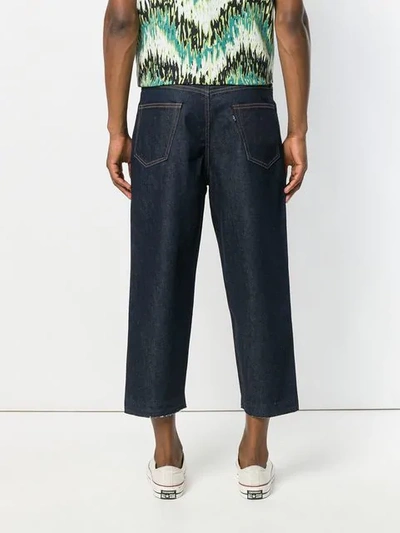 Shop Levi's Wide Cropped Jeans In Blue