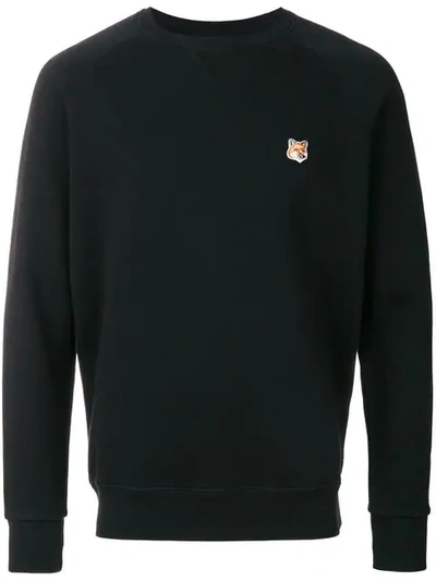 Shop Maison Kitsuné Fox Patch Sweatshirt - Black