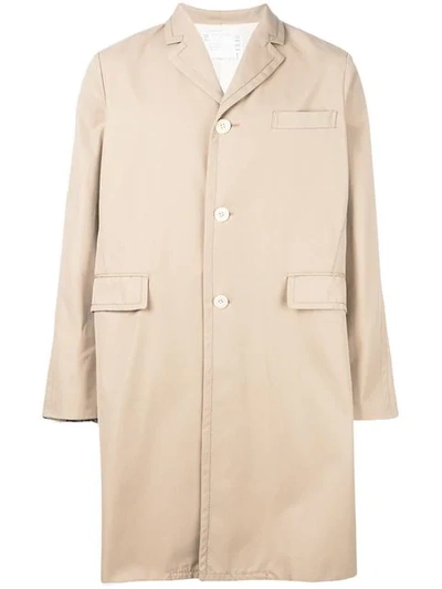 Shop Sacai Oversized Trench Coat In Neutrals