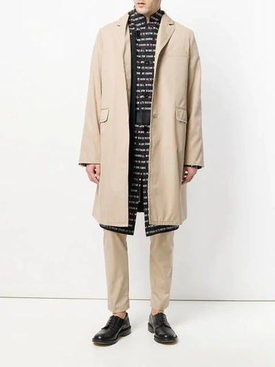 Shop Sacai Oversized Trench Coat In Neutrals