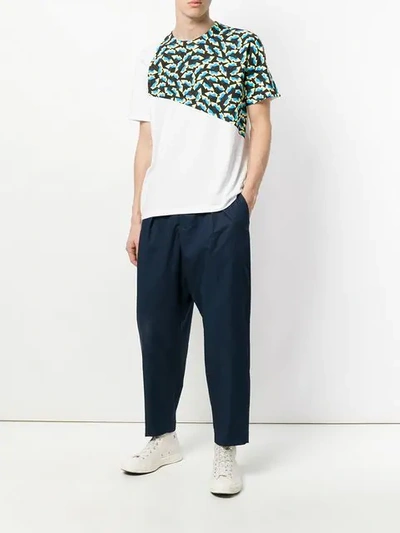 Shop Marni Cropped Trousers - Blue