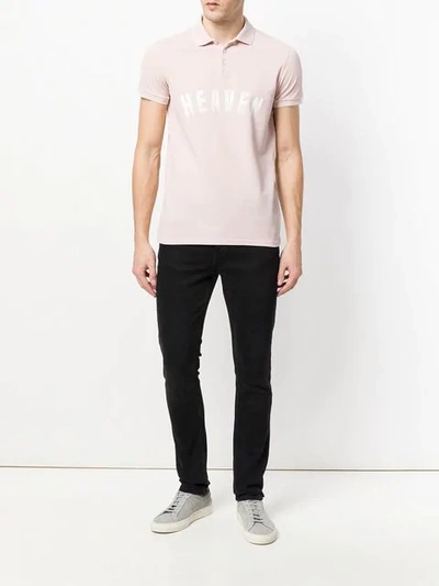 Shop Saint Laurent Heaven Print Polo Shirt In Pink