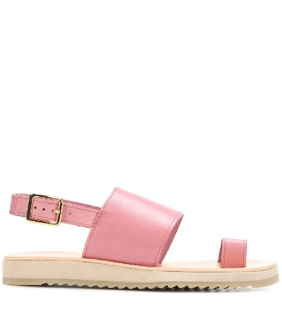Shop Apc Rome Leather Sandals In Pink
