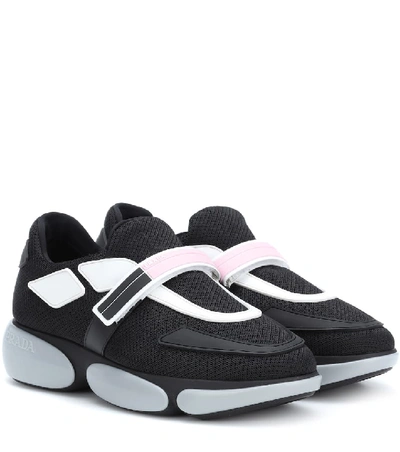 Shop Prada Cloudbust Fabric Sneakers In Black