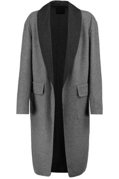 Shop Alexander Wang Woman Reversible Paneled Wool-blend Coat Charcoal