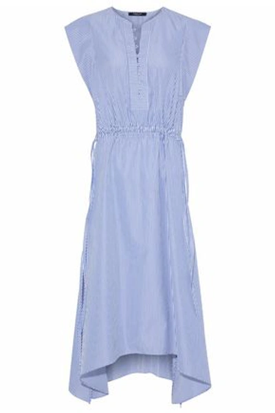Shop Derek Lam Woman Striped Cotton Poplin Dress Blue