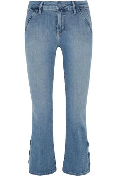 Shop By Frame Woman Le Crop Mini Mid-rise Bootcut Jeans Mid Denim